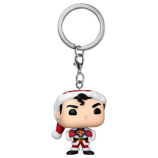 Llavero Funko Pocket POP de Superman con gorro navideño - 3