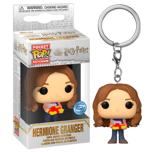 Llavero Funko Pocket POP de Hermione Granger Holiday con caja