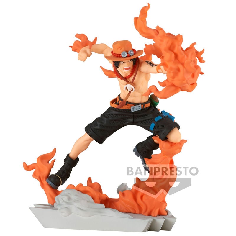 Figura Banpresto de Portgas D. Ace de One Piece rodeado de llamas