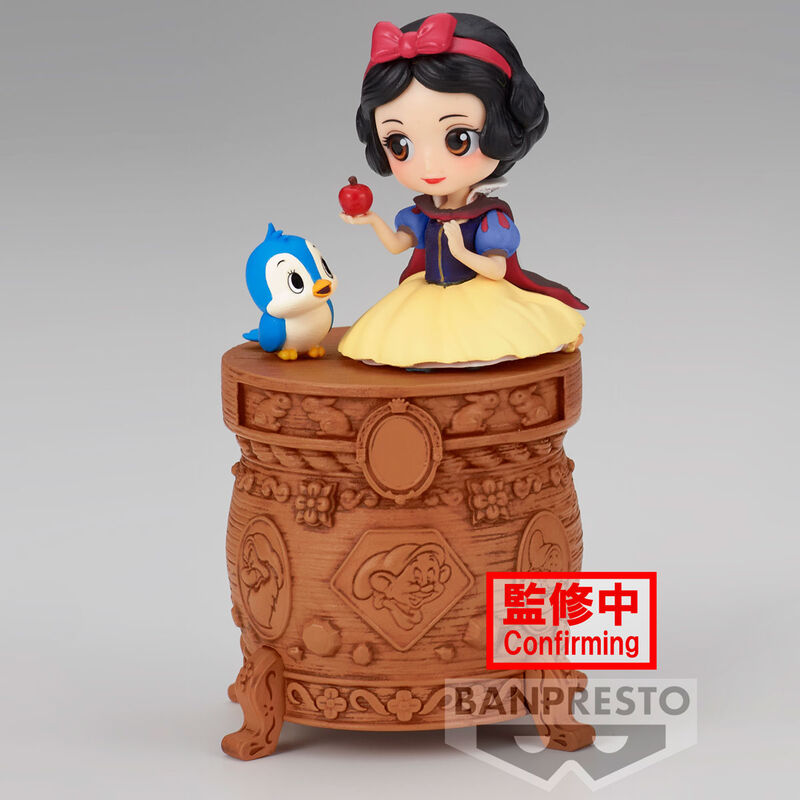 Figura Q Posket de Blancanieves Disney con manzana, pájaro azul y base ornamental - 2