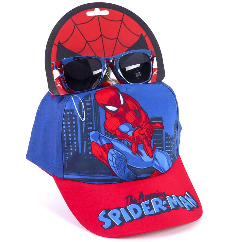 Set de gorra roja y azul y gafas de sol de Spider-Man Marvel