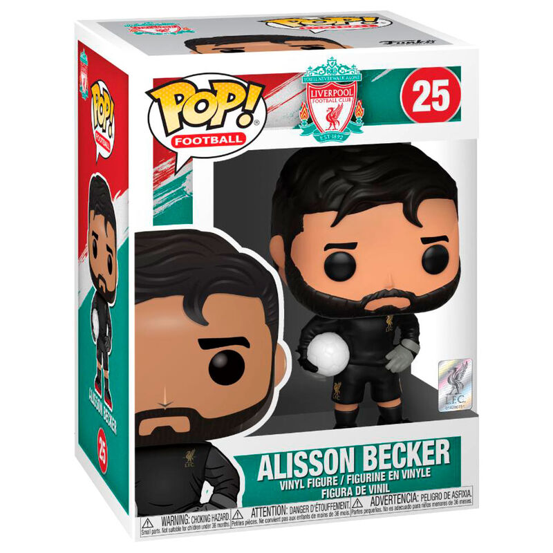 Figura Funko POP! de Alisson Becker con uniforme del Liverpool FC y balón - 2