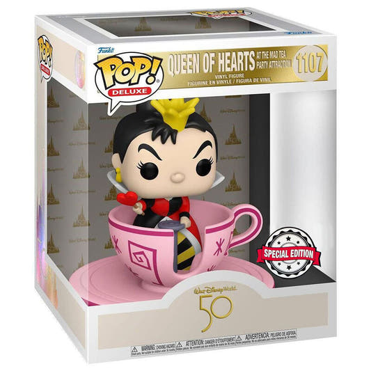 Figura Funko POP de la Reina de Corazones en una taza de té rosa - 2