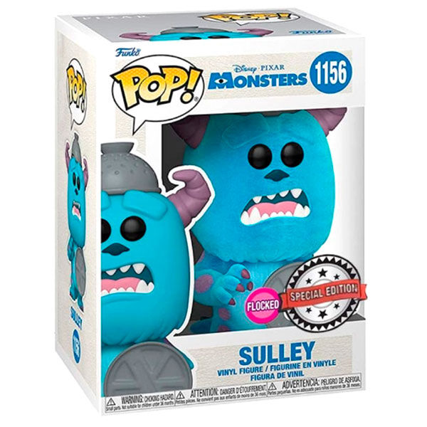 Figura FUNKO POP! Flocked de Sulley de Monstruos S.A. en caja con ventana
