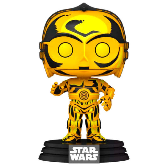 Figura Funko POP! de C-3PO Star Wars Retro Series dorado con base