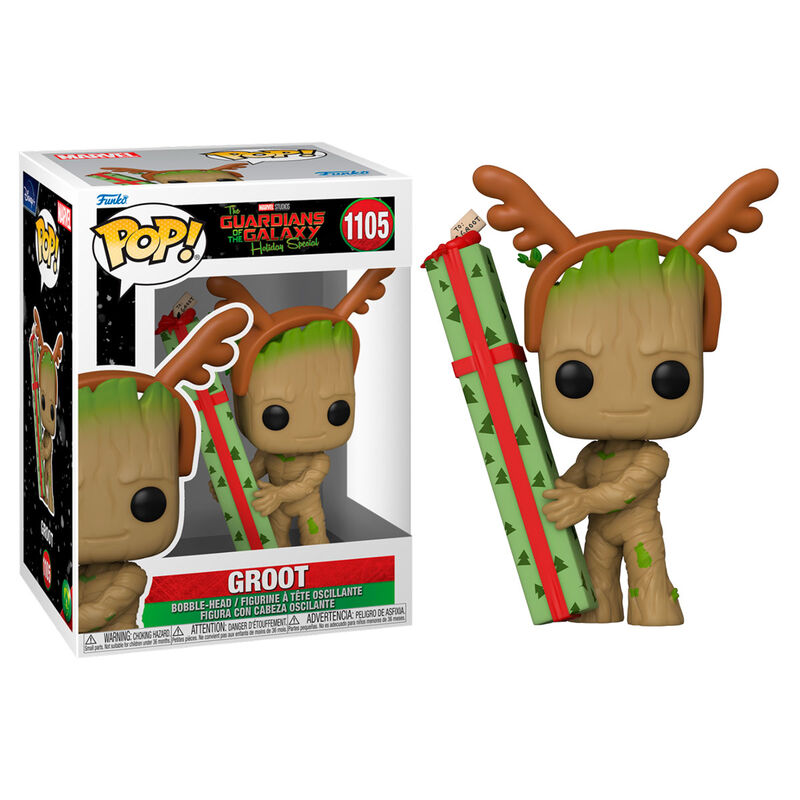 Figura Funko POP! de Groot con diseño navideño en caja - 3