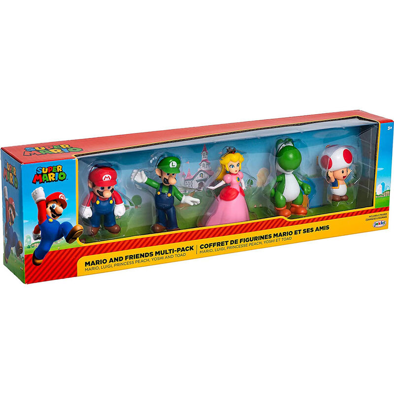 Pack de 5 figuras Super Mario con Mario, Luigi, Peach, Yoshi y Toad - 2