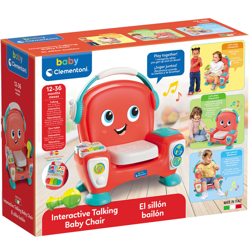 El sillón bailón de Clementoni, sillita musical interactiva roja