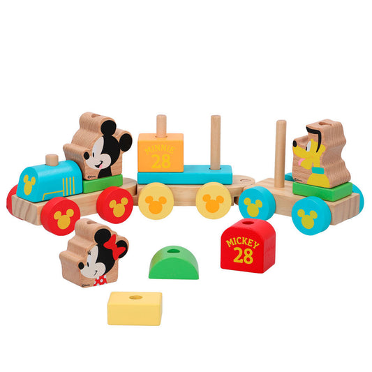 Tren Baby Disney de madera WOOMAX con piezas de Mickey, Minnie y Pluto
