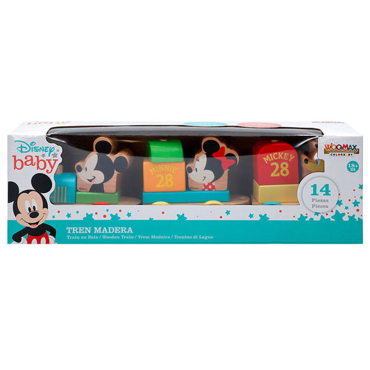 Tren Baby Disney de madera WOOMAX con piezas de Mickey, Minnie y Pluto - 3