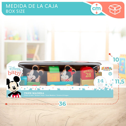 Tren Baby Disney de madera WOOMAX con piezas de Mickey, Minnie y Pluto - 5