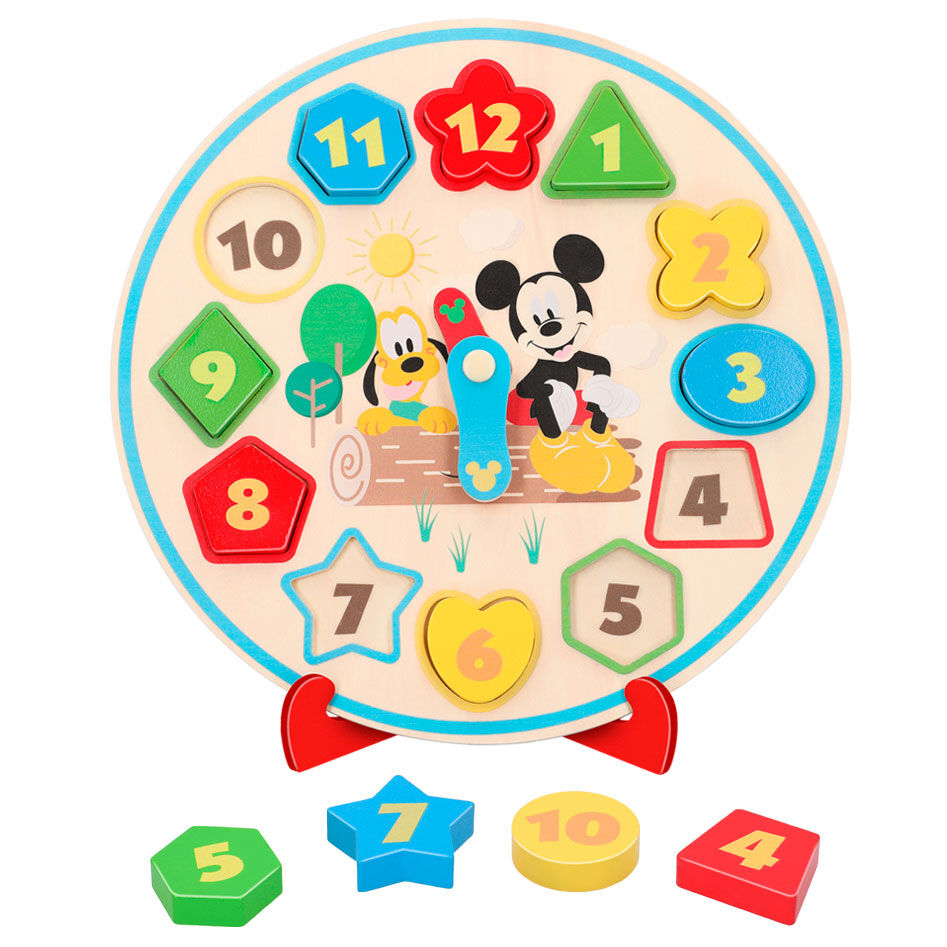 Reloj infantil de madera WOOMAX Disney Baby con Mickey y Pluto - 7