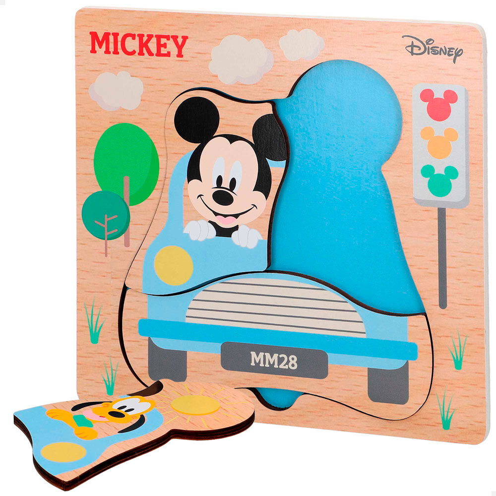 Puzzle de madera Disney de 4 piezas con diseño de Mickey o Minnie - 2