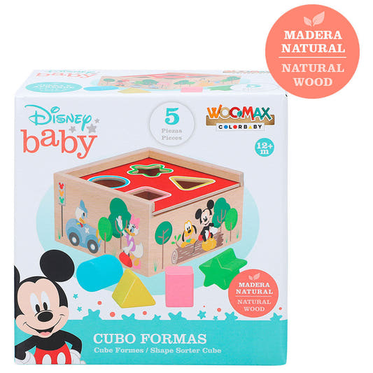Cubo de formas de madera WOOMAX Disney con piezas de colores - 4