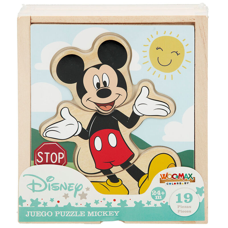 Puzzle de madera de Mickey Disney WOOMAX con 19 piezas