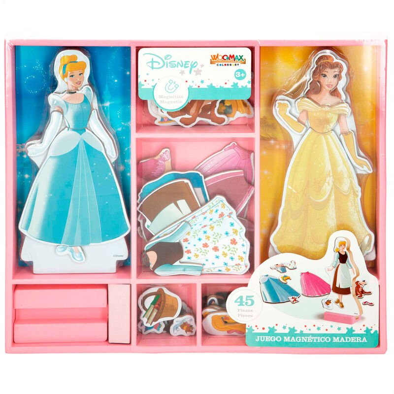 Juego magnético de madera WOOMAX con vestidos de Princesas Disney