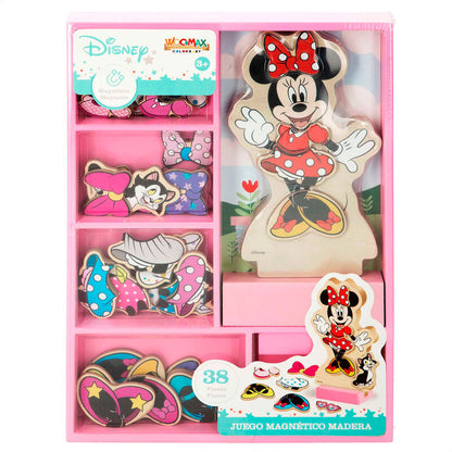 Juego magnético de madera WOOMAX de Minnie Disney con piezas de vestir