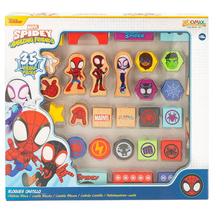 Playset de madera WOOMAX de Spidey Marvel con 35 piezas