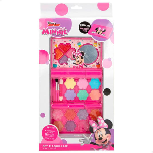 Estuche de maquillaje Minnie Disney con sombras, brillos y pinceles