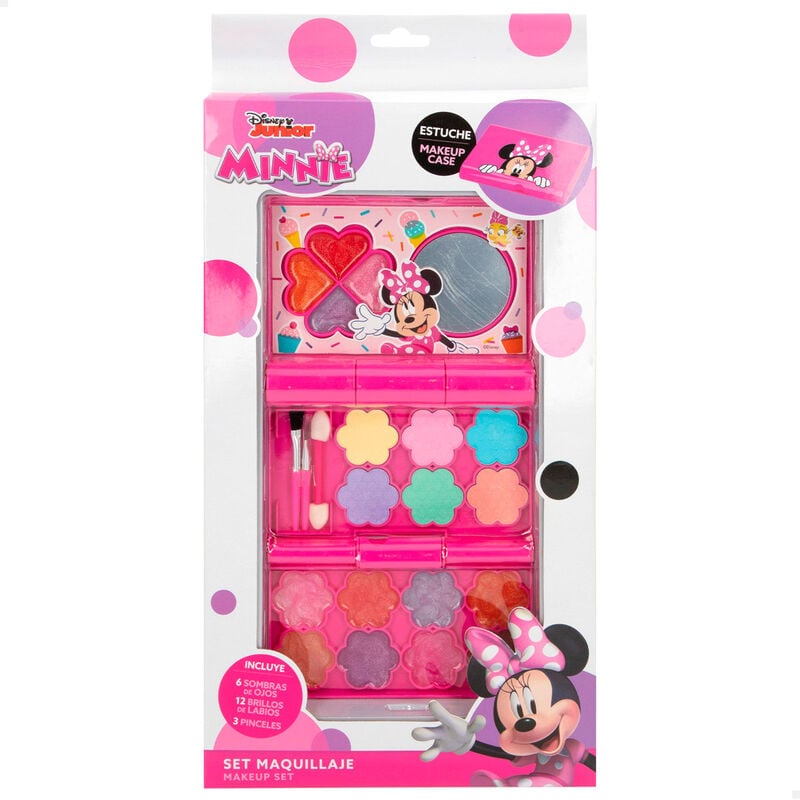 Estuche de maquillaje Minnie Disney con sombras, brillos y pinceles