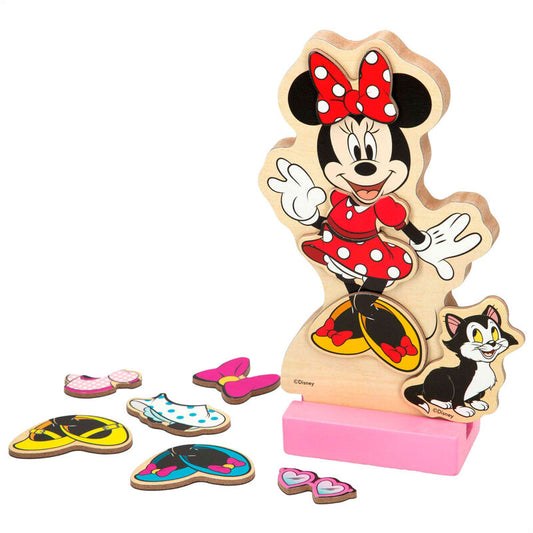 Juego magnético de madera WOOMAX de Minnie Disney con piezas de vestir - 2