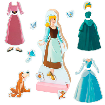 Juego magnético de madera WOOMAX de Cenicienta Disney con prendas - 2
