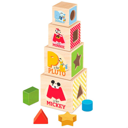 Torre de cubos de madera Disney Baby WOOMAX con 8 piezas - 2