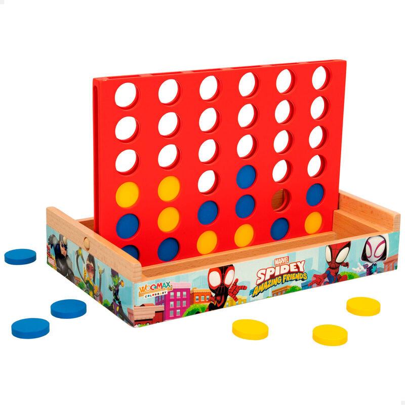 Juego Cuatro en Raya de madera Spidey con fichas amarillas y azules - 2