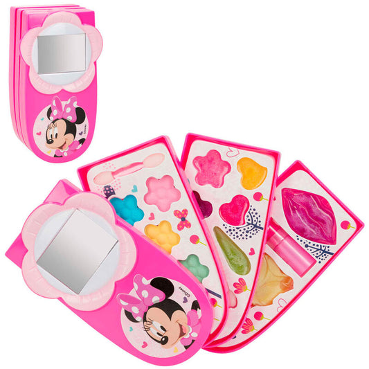 Set de maquillaje Minnie Disney en estuche rosa con sombras y brillos - 2
