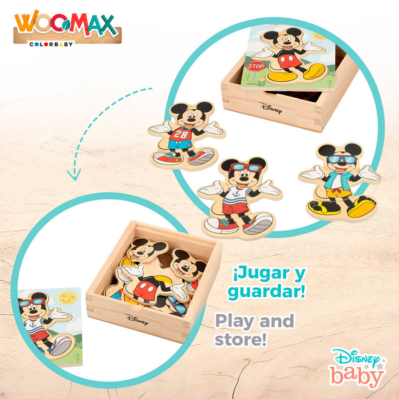 Puzzle de madera de Mickey Disney WOOMAX con 19 piezas - 4