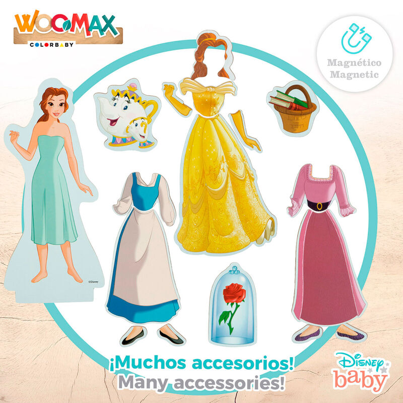 Juego magnético de madera WOOMAX con vestidos de Princesas Disney - 3