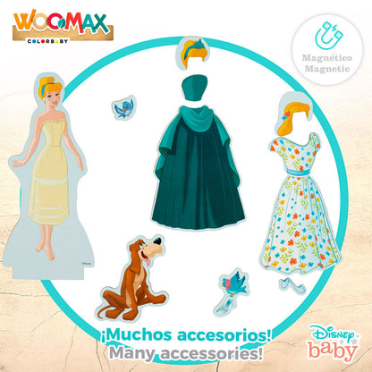 Juego magnético de madera WOOMAX de Cenicienta Disney con prendas - 4