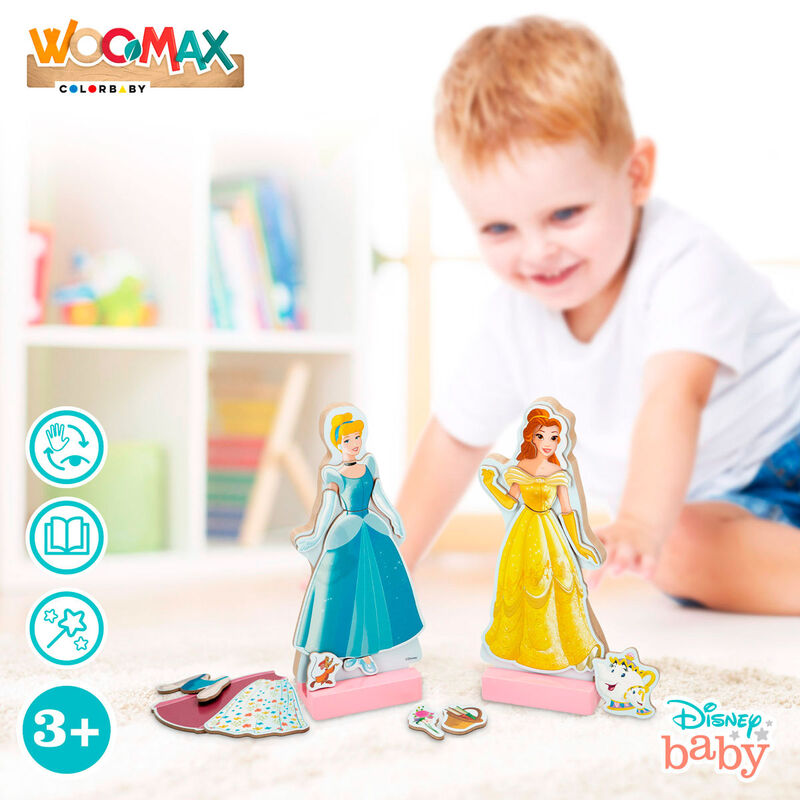 Juego magnético de madera WOOMAX con vestidos de Princesas Disney - 5