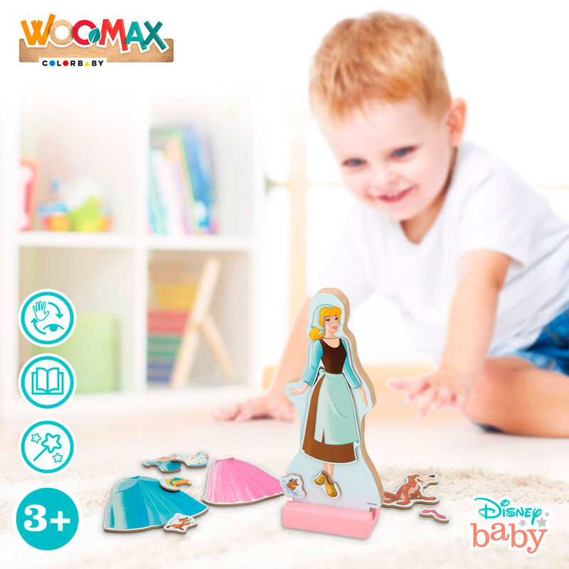 Juego magnético de madera WOOMAX de Cenicienta Disney con prendas - 6