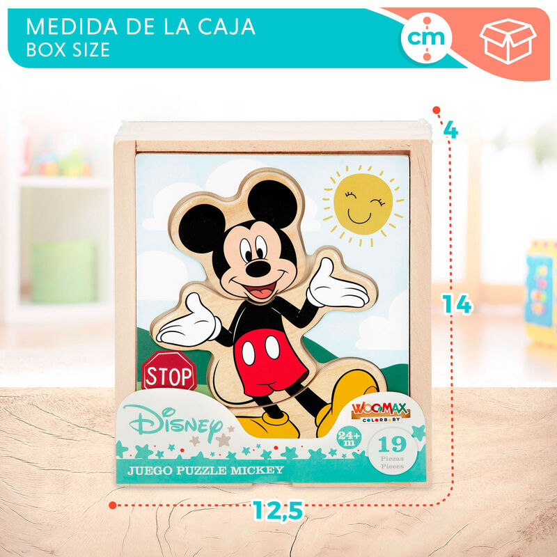 Puzzle de madera de Mickey Disney WOOMAX con 19 piezas - 7
