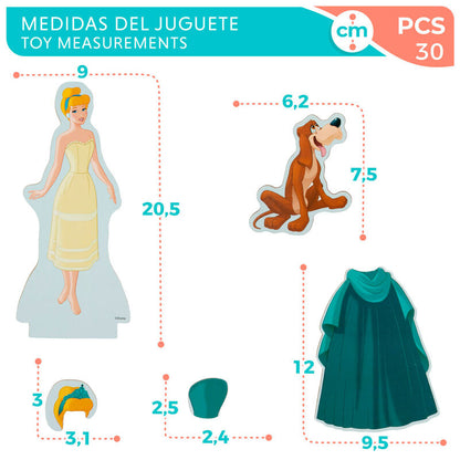 Juego magnético de madera WOOMAX de Cenicienta Disney con prendas - 7