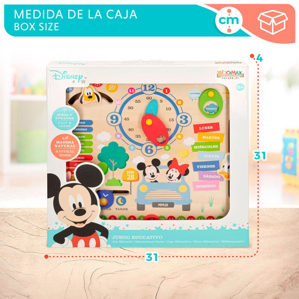 Calendario educativo Disney WOOMAX de madera con reloj y personajes - 8