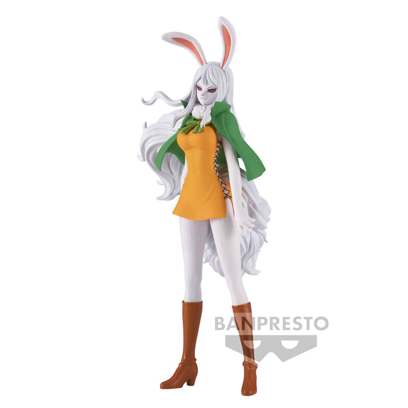 Figura de Carrot de One Piece con capa verde y vestido naranja