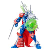 Figura articulada Spawn Designer Edition con armadura azul y roja, capa y escudo verde