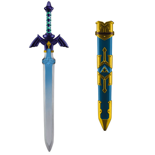 Espada de Link de Zelda de 66 cm en tonos morados, azules y plateados
