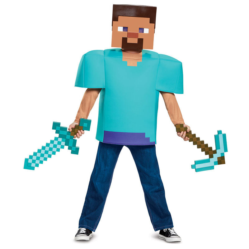 Espada pixelada de Minecraft para disfraz en tonos turquesa - 2