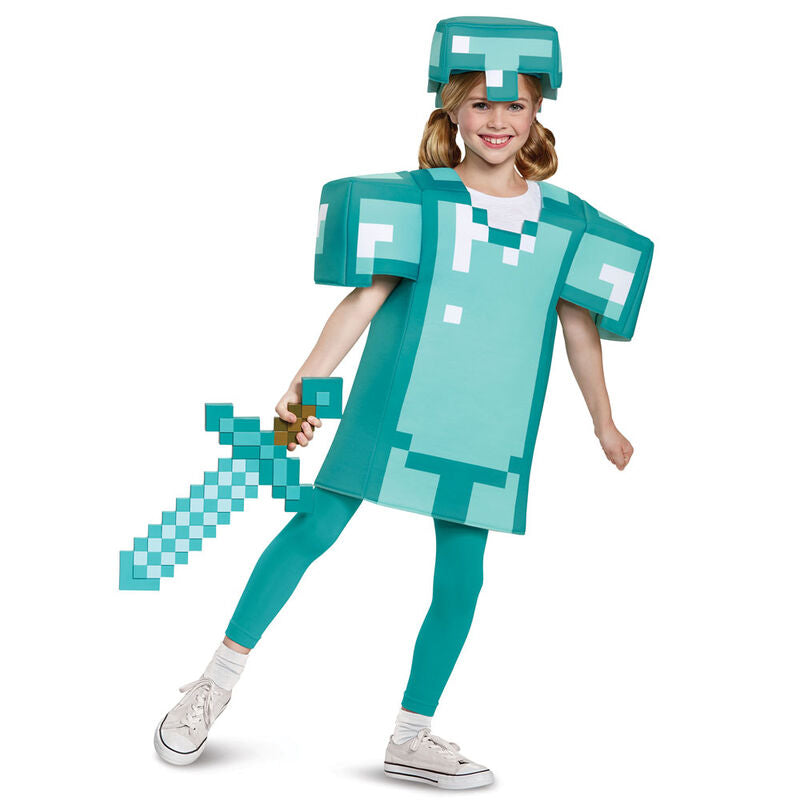 Espada pixelada de Minecraft para disfraz en tonos turquesa - 3