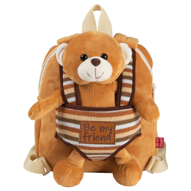 Mochila reversible PERLETTI con peluche de oso marrón Oso Benji