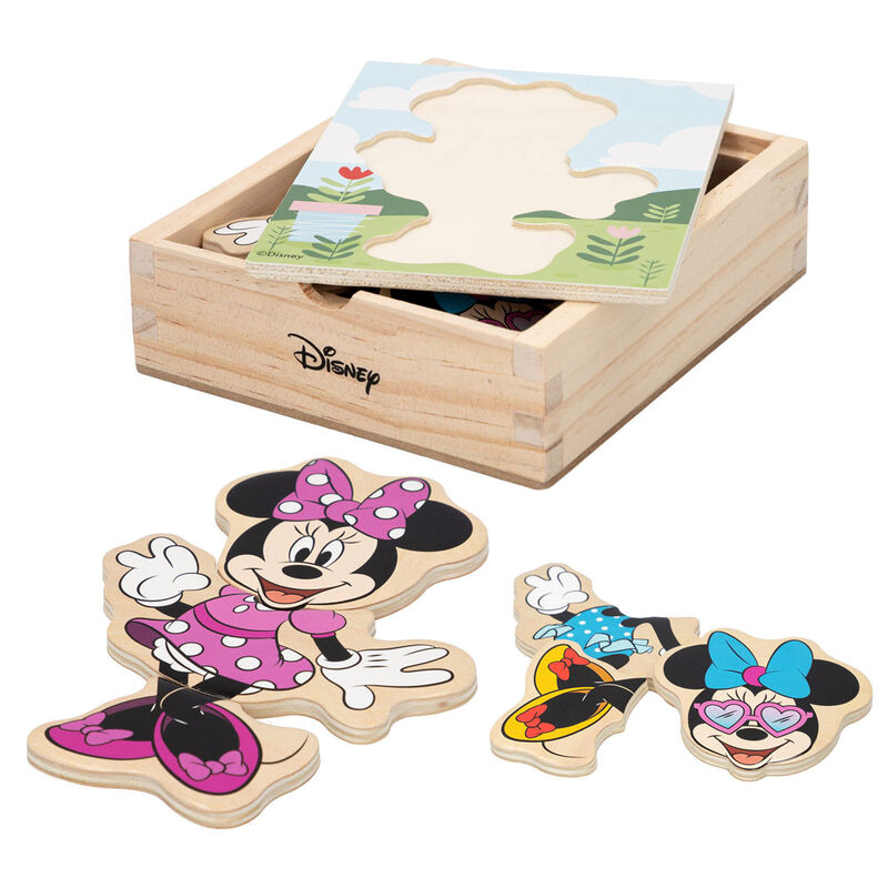 Puzzle de madera WOOMAX de Minnie Disney con 19 piezas