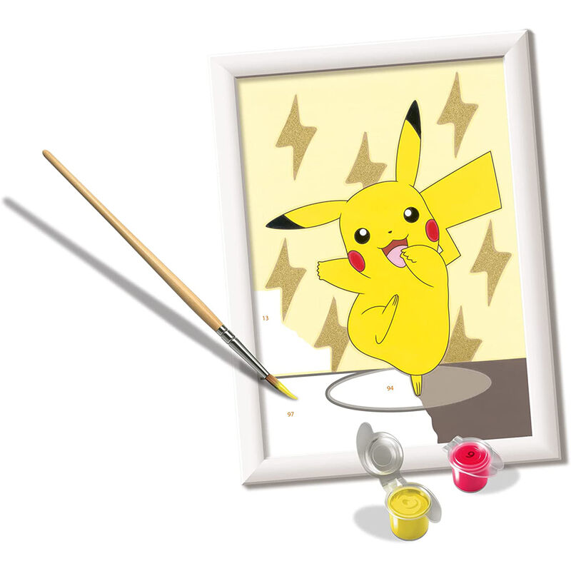 Kit CreArt Pokémon para pintar por números una ilustración de Pikachu con marco - 3