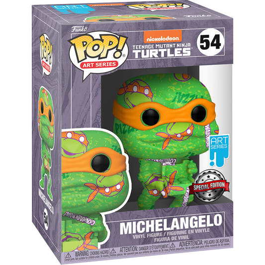 Figura Funko POP! Art Series de Michelangelo de Tortugas Ninja en caja