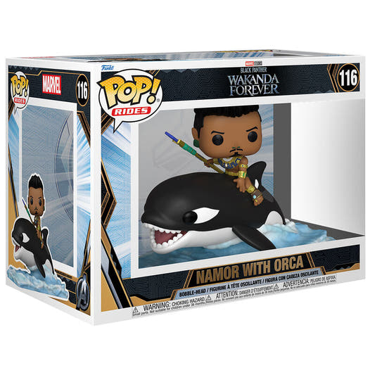 Figura Funko POP! de Namor sobre una orca con base de ondas de agua - 2