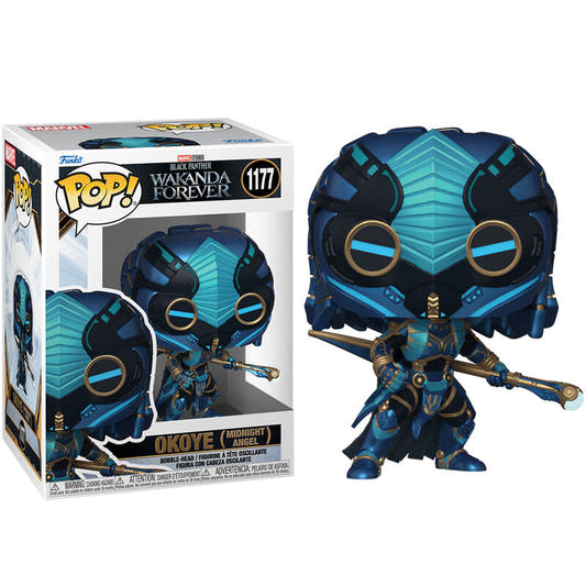Figura Funko POP! de Okoye con armadura azul y dorada - 3