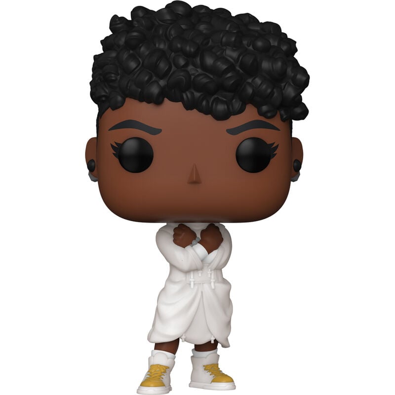 Figura FUNKO POP! de Shuri con conjunto blanco y zapatillas amarillas