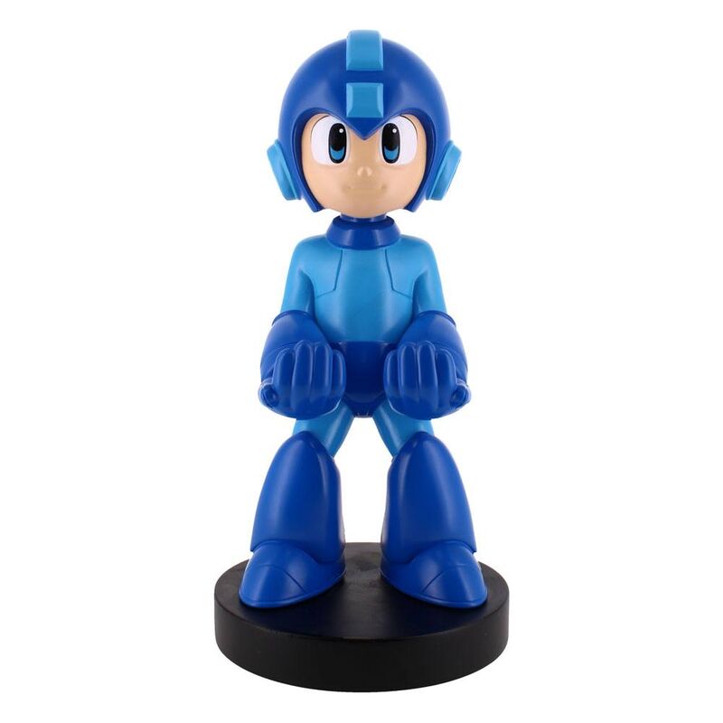Soporte Cable Guy de Mega Man azul sobre base negra - 2